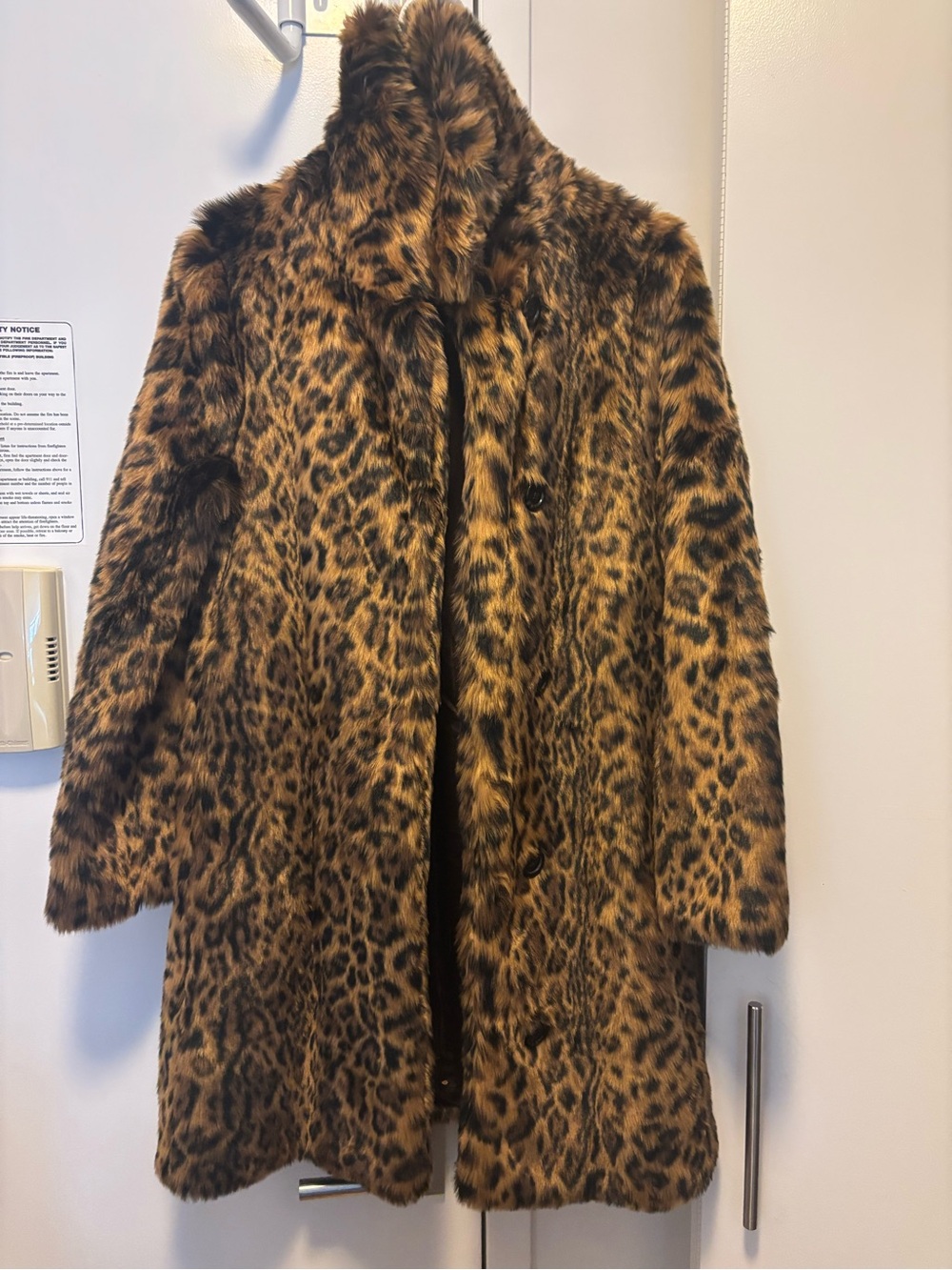J. Crew Leopard-Print Faux Fur Coat in Brown and Black